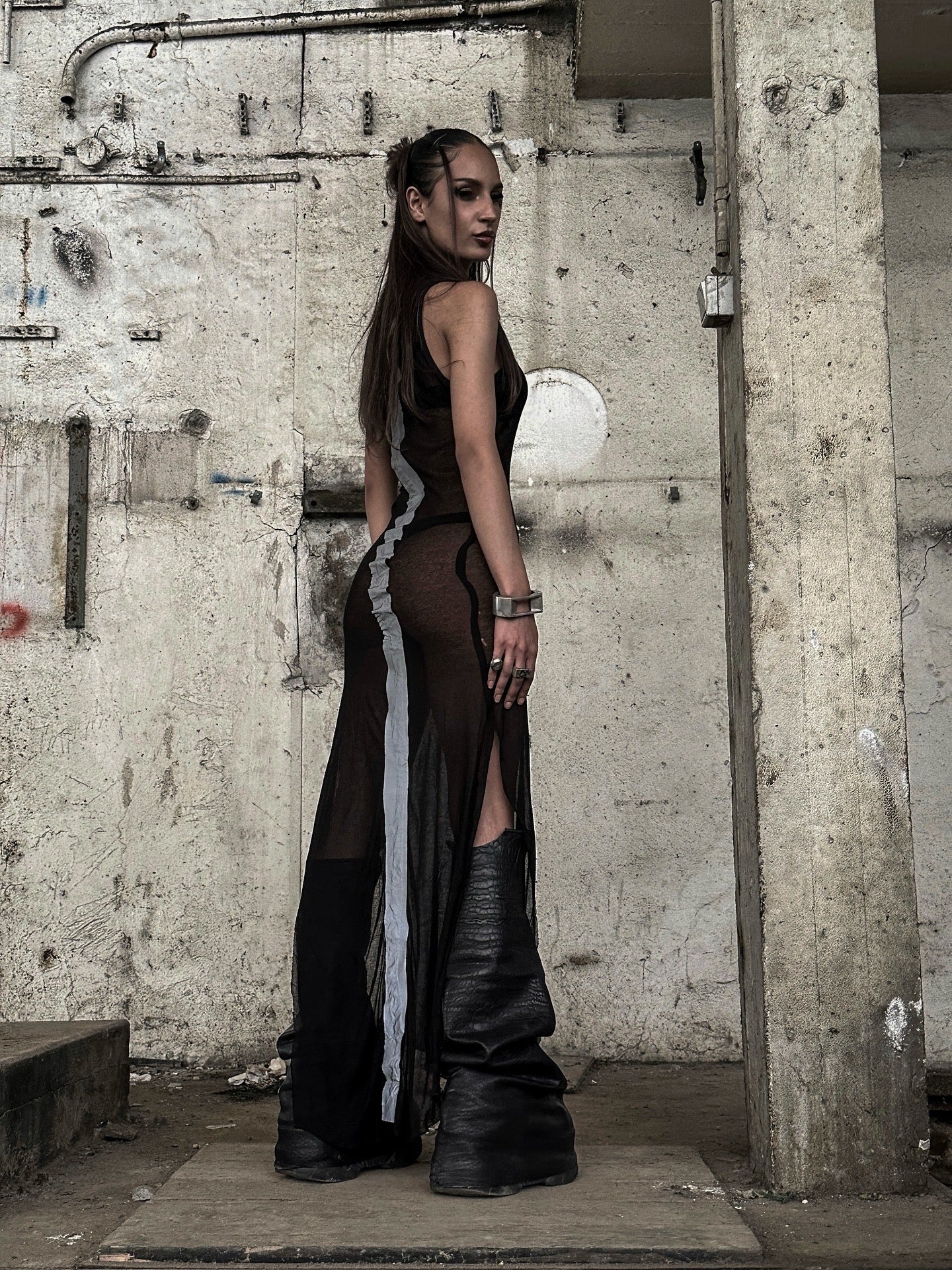 [object 4450] HEAT dress sheer 100% cotton with reflective seamtape on the inside and outside